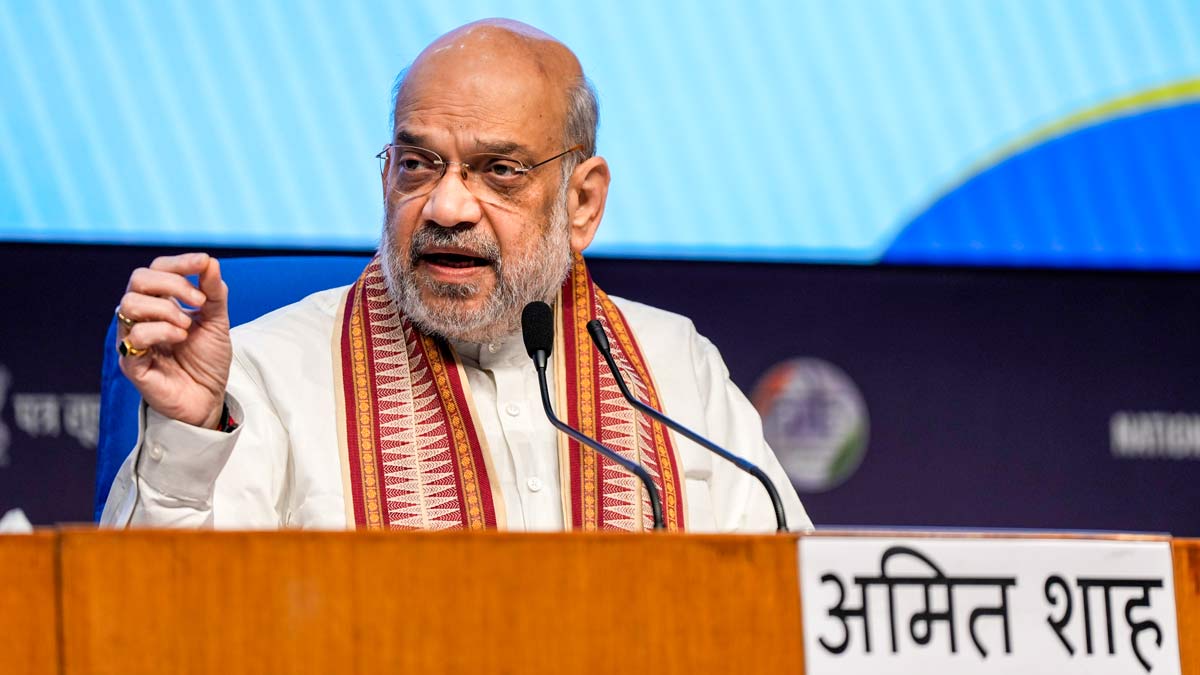 Union Home Minister Amit Shah addresses the media at the release of a special booklet on achievements of first 100 days of the Union government, in New Delhi | PTI