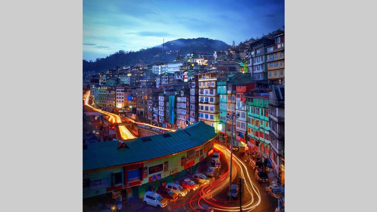 Gangtok town at night
