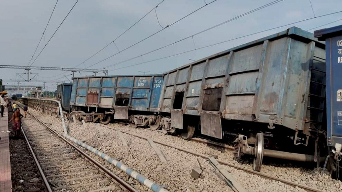 Goods train derailment in West Bengal