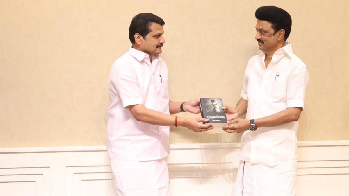 Senthil Balaji with M.K. Stalin
