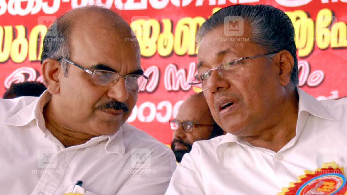 P. Sasi with Chief Minister Pinarayi Vijayan