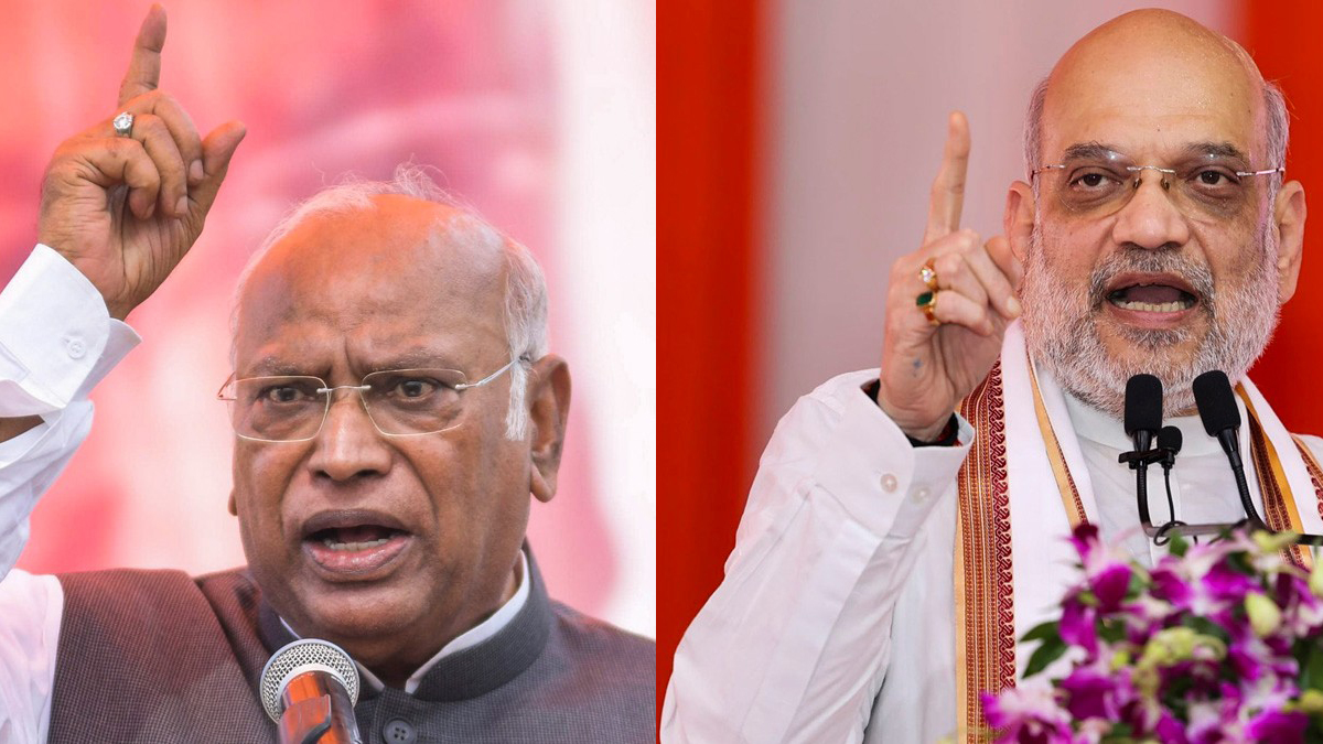 Mallikarjun Kharge and Amit Shah