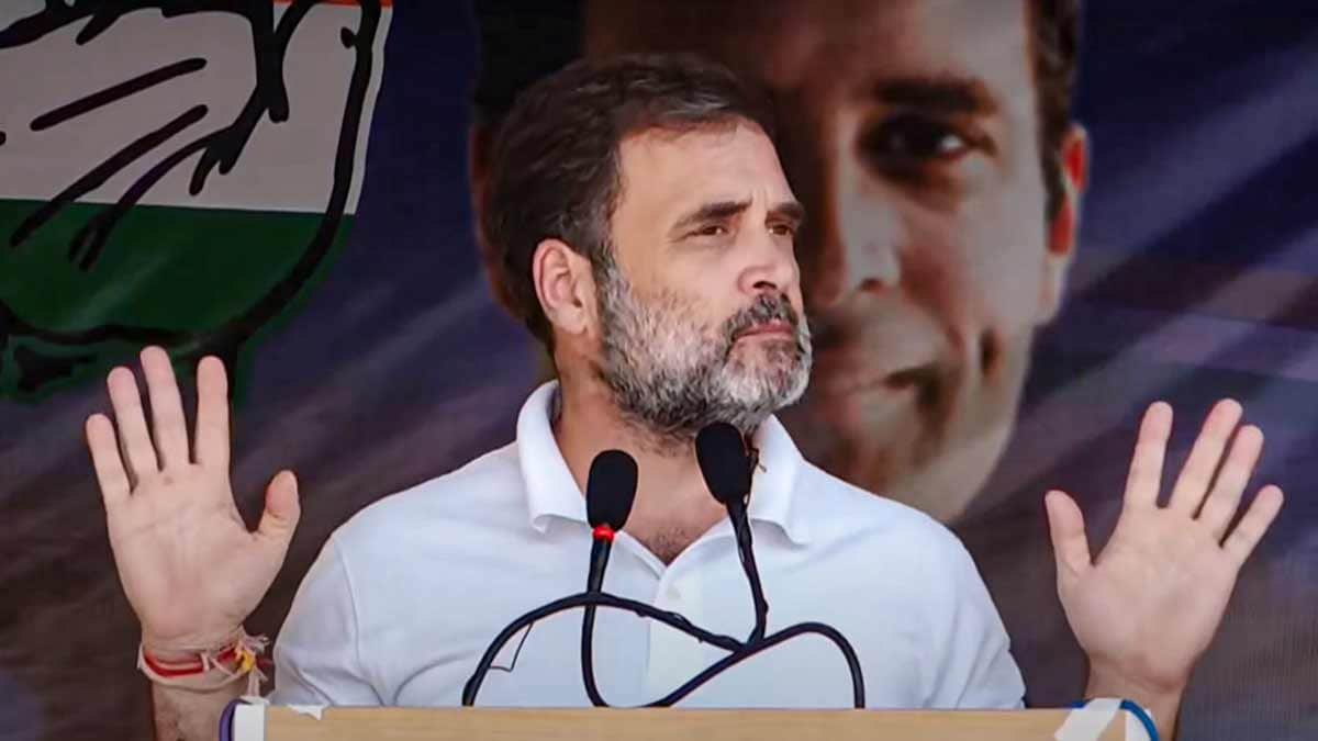Rahul Gandhi addresses a public meeting ahead of the Jammu and Kashmir Assembly elections, in Anantnag | PTI