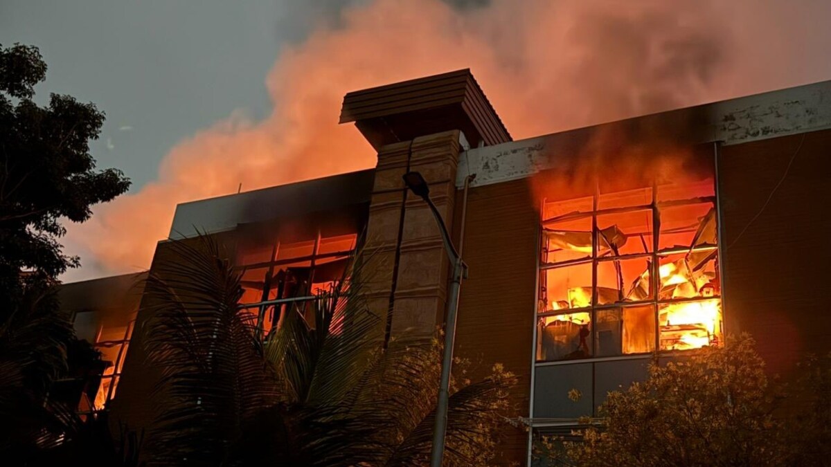 The fire accident at Bangalore Bioinnovation Centre (BBC) at Electronics City in Bengaluru | X