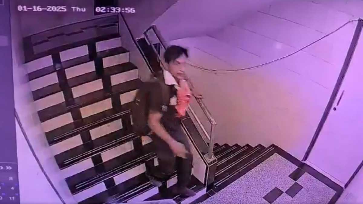 saif ali khan CCTV screengrab of the intruder