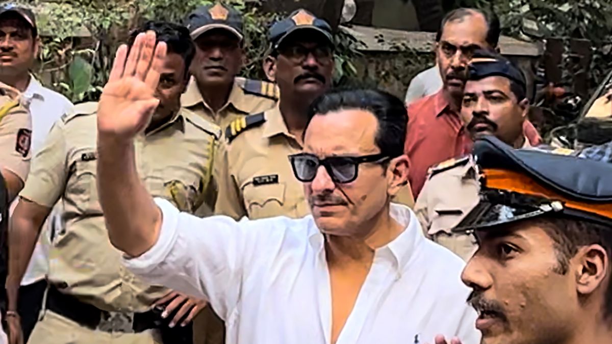 Saif Ali Khan at his residence after he was discharged from Lilavati Hospital, in Mumbai on January 21, 2025 | PTI