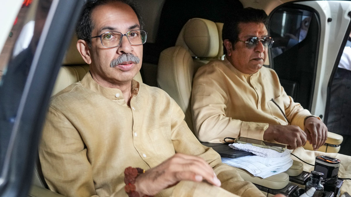 Shiv Sena (UBT) chief Uddhav Thackeray with Maharashtra Navnirman Sena chief Raj Thackeray