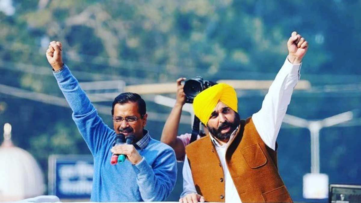 Arvind Kejriwal and Bhagwant Mann 
