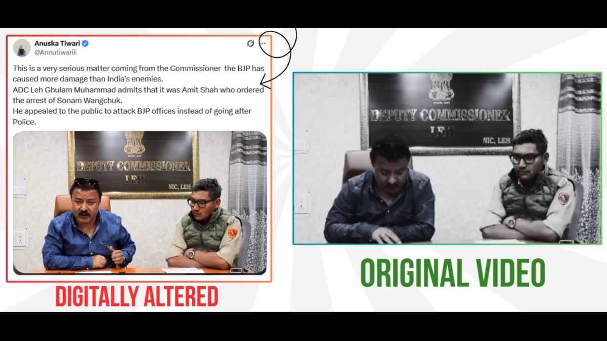 The fake video purportedly showed ADC Leh Ghulam Muhammad making claims that Sonam Wangchuk was arrested on directions of Union Home Minister Amit Shah | X

