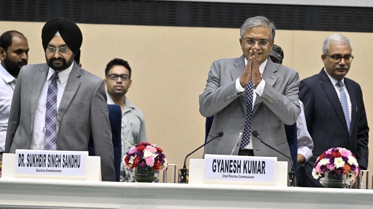 Chief Election Commissioner Gyanesh Kumar during the press meet announcing the dates for the Bihar Assembly polls 2025 | Josekutty Panackal