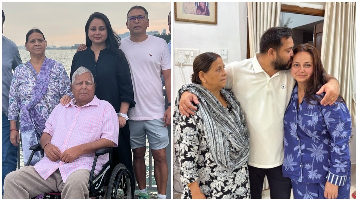 Lalu Prasad Yadav and his children Rohini Acharya and Tejashwi Yadav | X