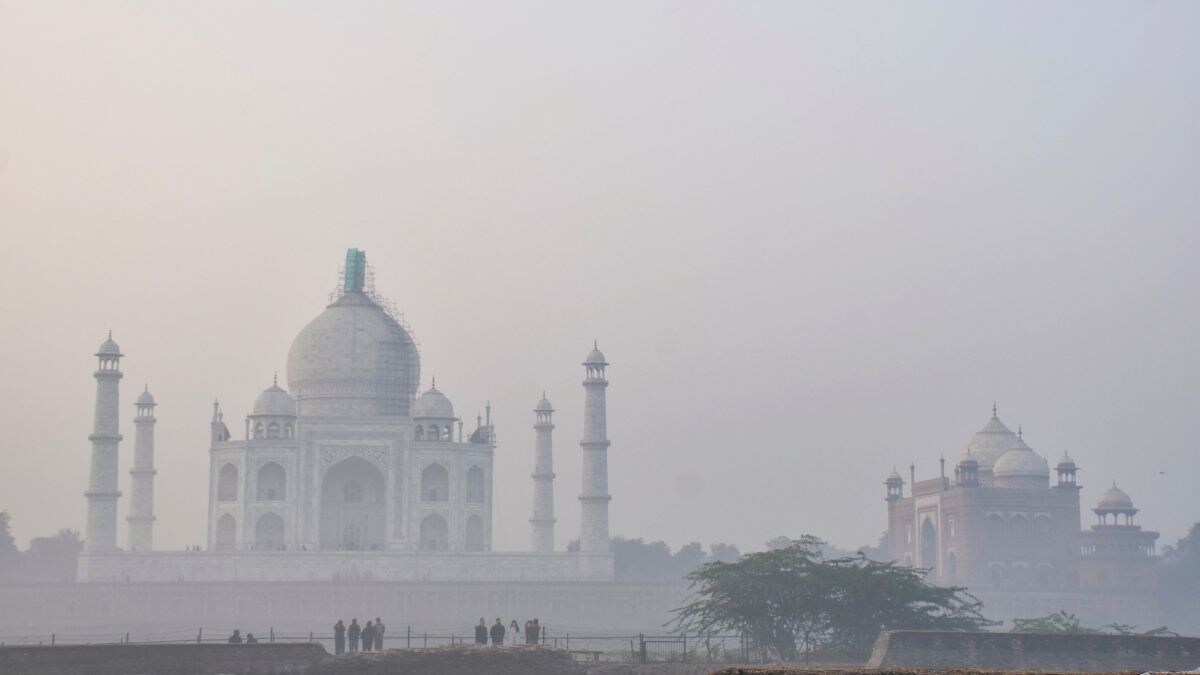 A view of the Taj Mahal shrouded in fog on a winter morning, in Agra, Sunday, Nov. 30, 2025 | PTI
