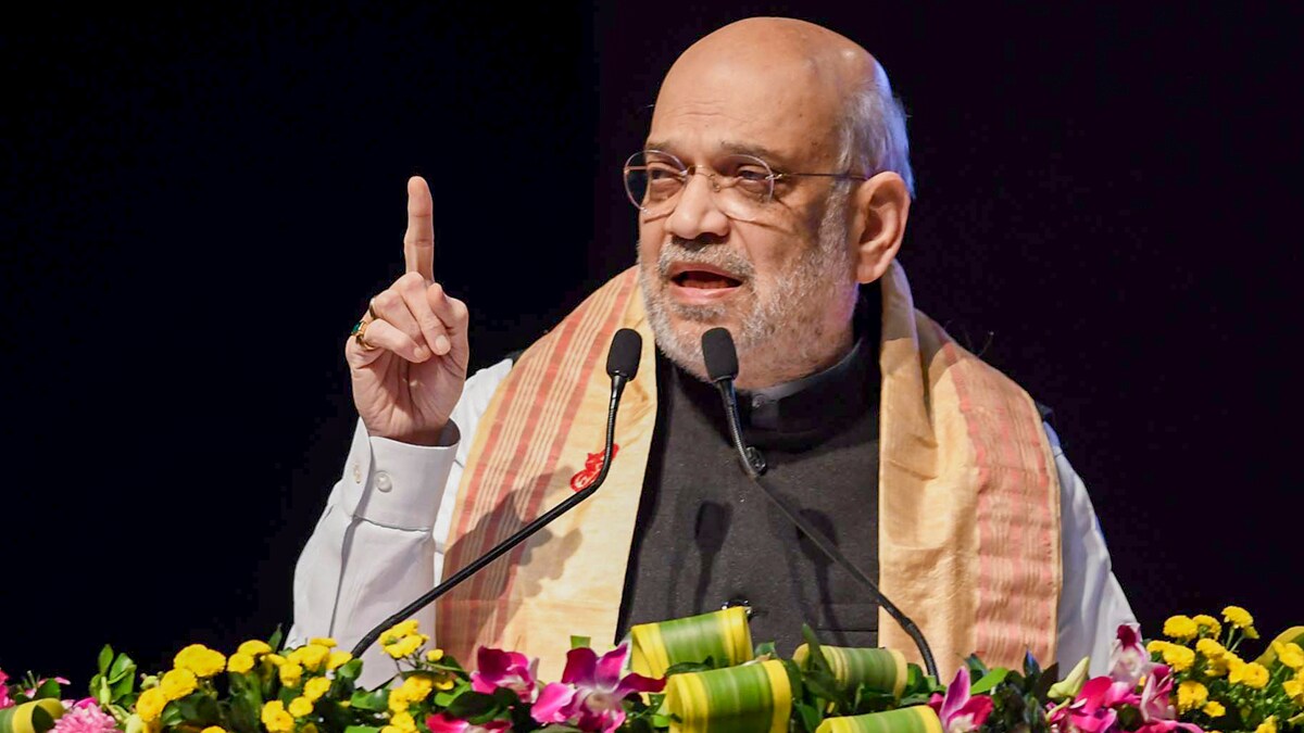 Guwahati: Union Home Minister Amit Shah addresses a gathering during the inauguration of the Jyoti Bishnu Auditorium, in Guwahati, Assam, Monday, Dec. 29, 2025. (PTI Photo)(PTI12_29_2025_000164B)