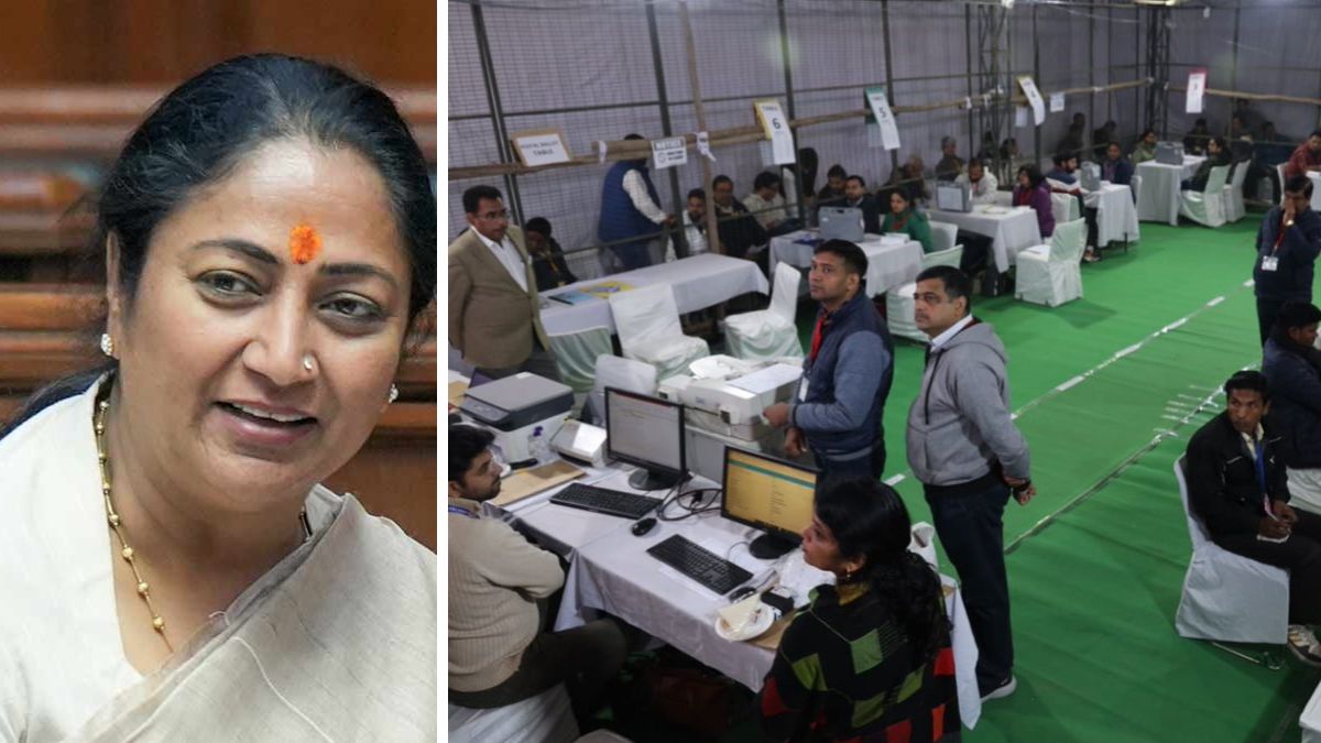 Delhi Chief Minister Rekha Gupta (Right) The counting for the Municipal Elections of Delhi byelections |  X 