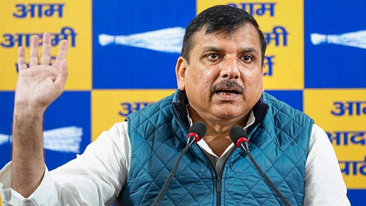 AAP MP Sanjay Singh addresses a press conference, in New Delhi | PTI