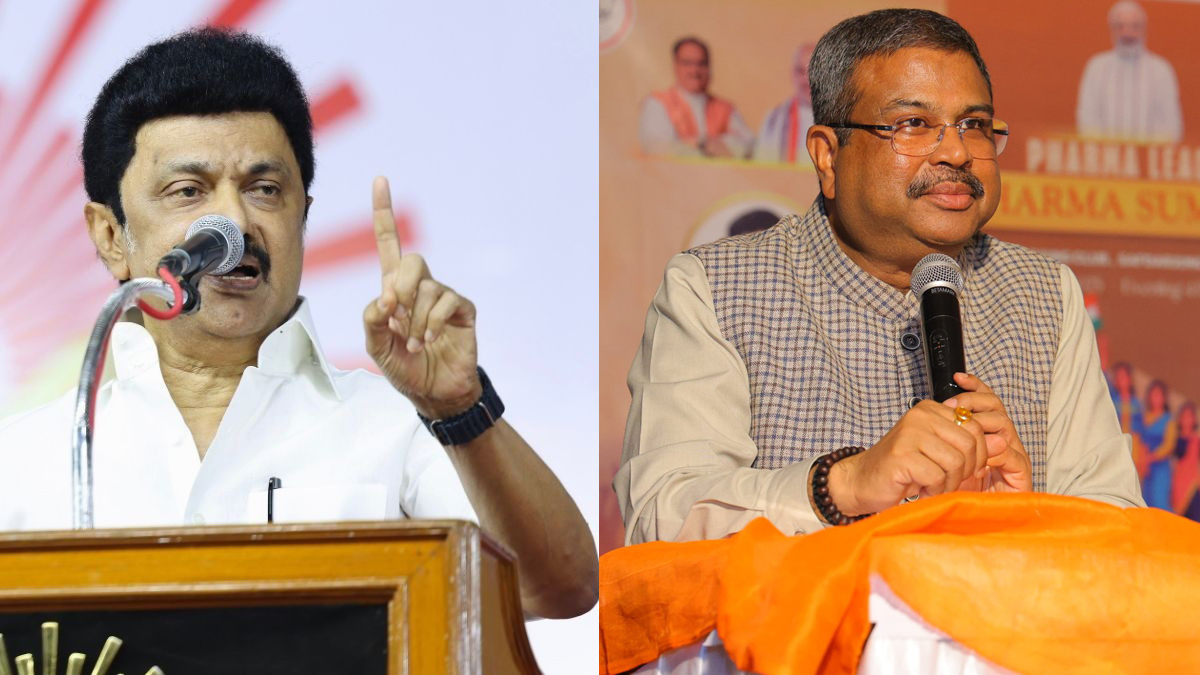 M.K. Stalin and Dharmendra Pradhan 