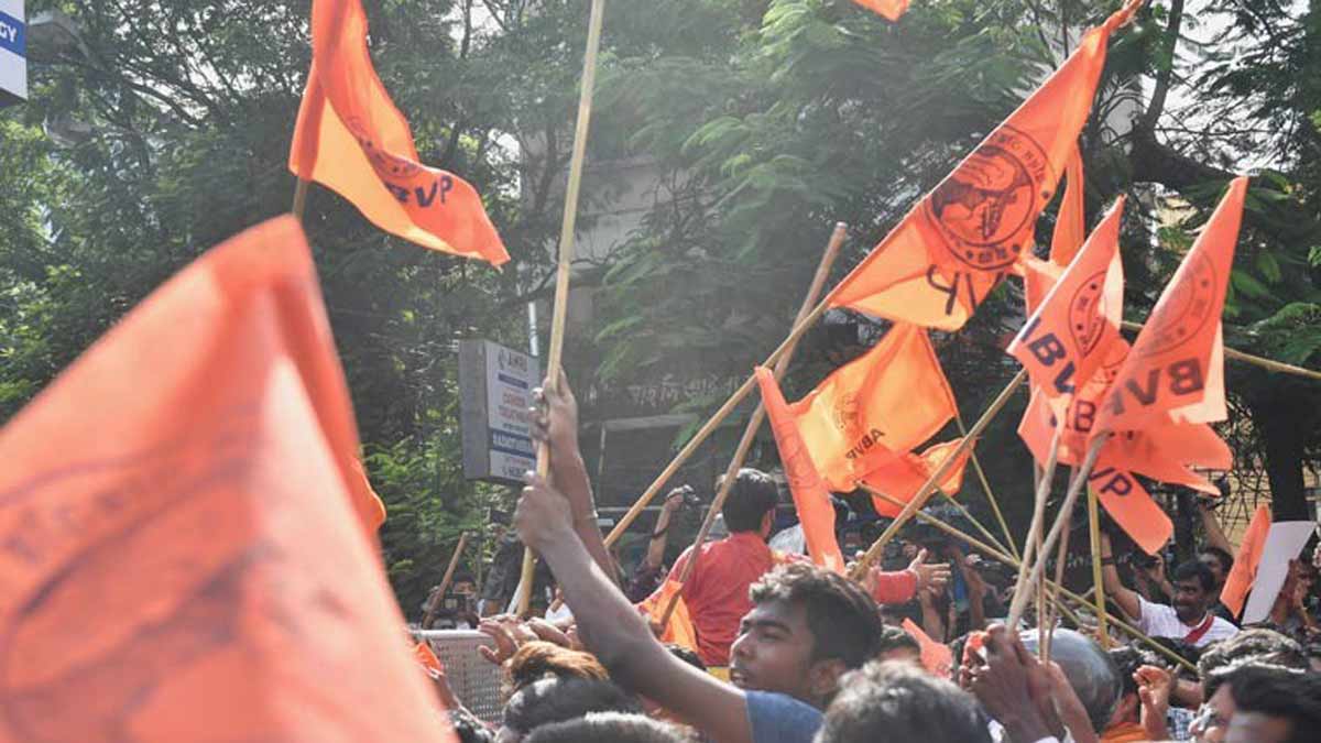 ABVP protest over shutting down of universities in Karnataka
