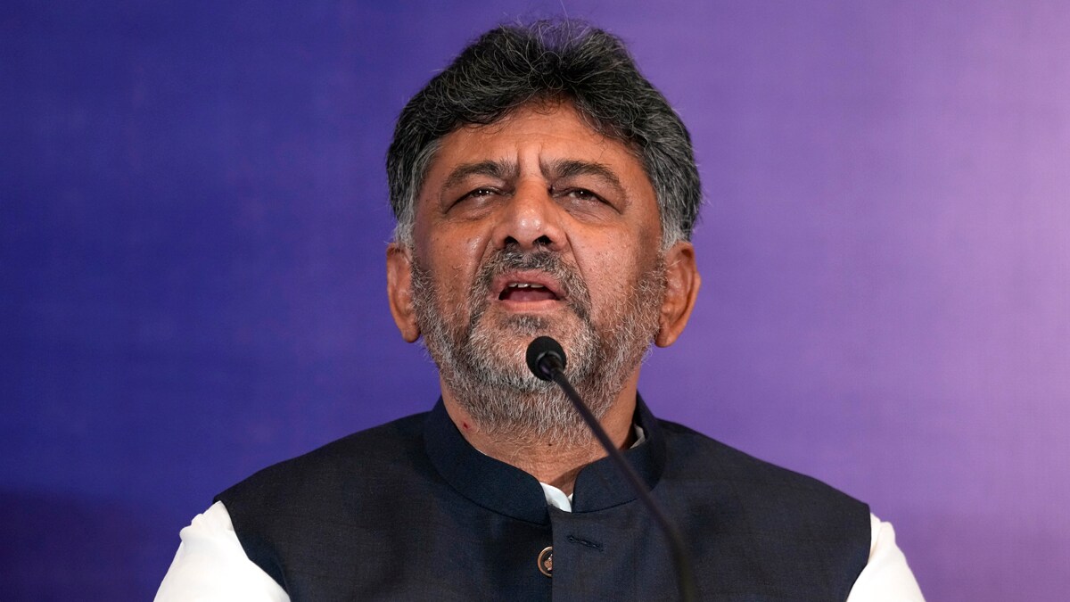 Chennai: Karnataka Deputy CM DK Shivakumar addresses the media after the first Joint Action Committee (JAC) meeting of states over the proposed delimitation of Parliamentary seats by the Centre, in Chennai, Saturday, March 22, 2025. (PTI Photo/R Senthilkumar)  (PTI03_22_2025_000177A)