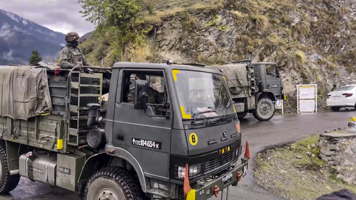 **EDS: SCREENSHOT VIA PTI VIDEOS** Kishtwar: Security personnel keeps vigil during a search operation after one terrorist was killed in an encounter with security forces, in J&K's Kishtwar, Friday, April 11, 2025. (PTI Photo)(PTI04_11_2025_000330B)