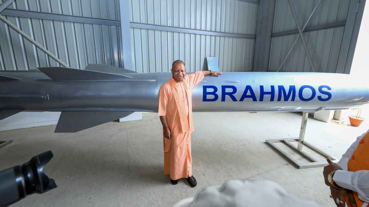 Uttar Pradesh Chief Minister Yogi Adityanath during the inauguration of BrahMos Aerospace Integration and Testing Facility, in Lucknow | PTI
