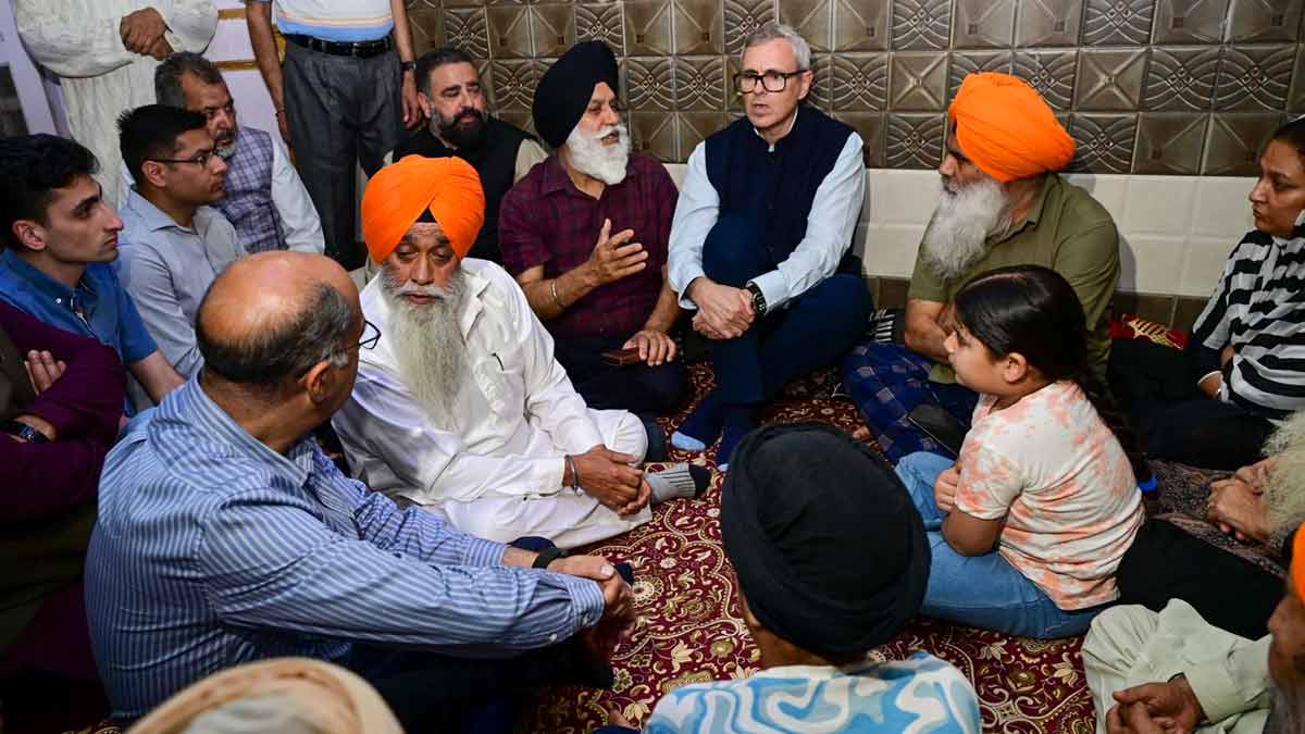 Chief Minister Omar Abdullah meets the families who lost their members in recent Pakistani attacks in Poonch | PTI