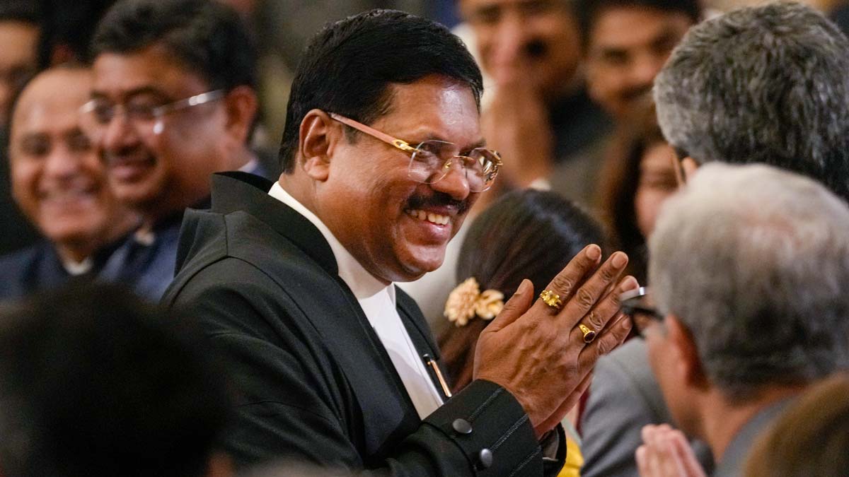 Justice Bhushan Ramkrishna Gavai during his swearing-in as the 52nd Chief Justice of India, at Rashtrapati Bhavan in New Delhi | PTI