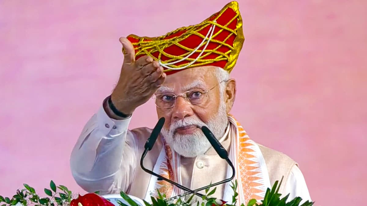 **EDS: THIRD PARTY IMAGE** In this screengrab from a video posted by PM India website on May 31, 2025, Prime Minister Narendra Modi addresses Devi Ahilyabai Mahila Sashaktikaran Mahasammelan, in Bhopal, Madhya Pradesh. (PM India via PTI Photo) (PTI05_31_2025_000110B)
