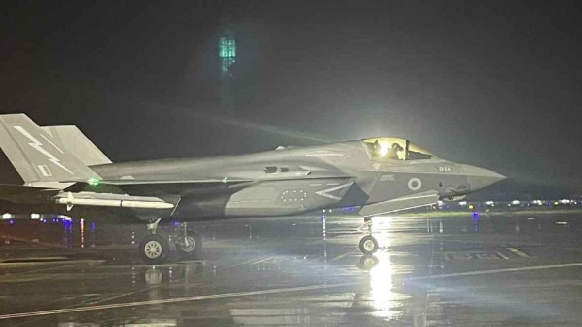 F-35B Lightning II stealth fighter jet has been stranded on the tarmac of Thiruvananthapuram International Airport since June 14 and is being guarded by CISF personnel | Manorama