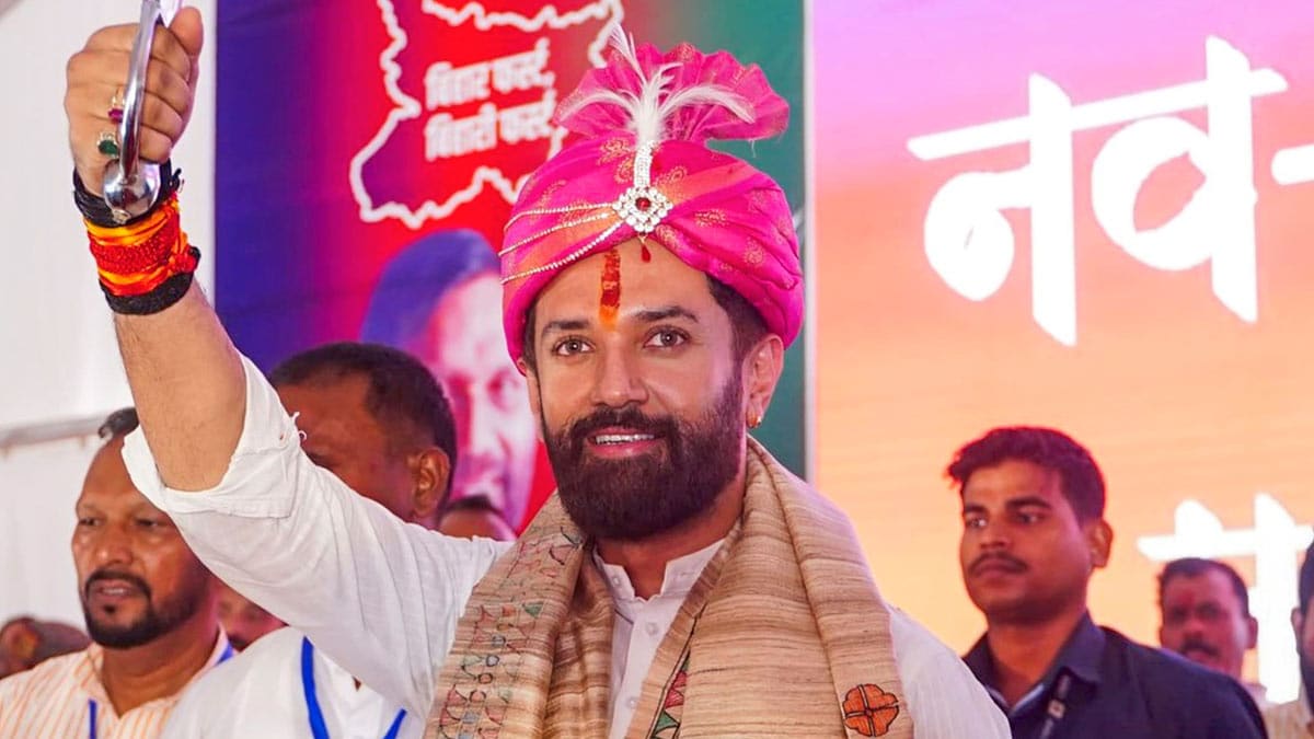 LJP (Ram Vilas) chief and Union Minister Chirag Paswan during a public meeting in Arrah | PTI