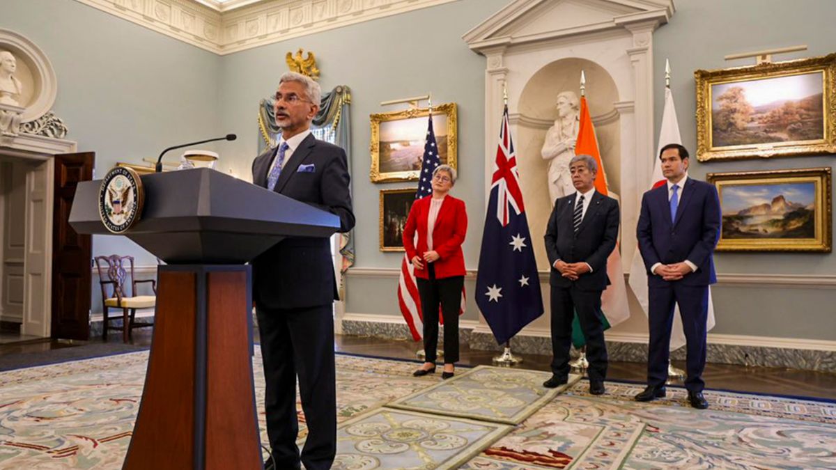  External Affairs Minister S Jaishankar addresses the media regarding the Quad Foreign Ministers meeting in Washington DC | X 