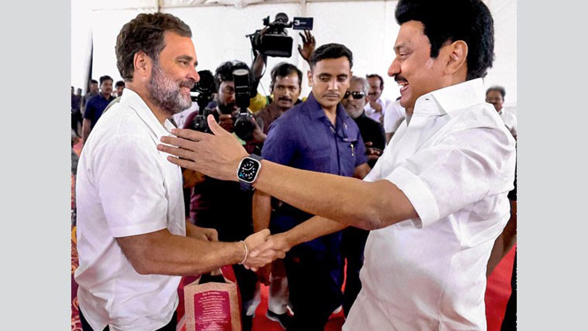 Congress leader Rahul Gandhi and Tamil Nadu Chief Minister M.K. Stalin 