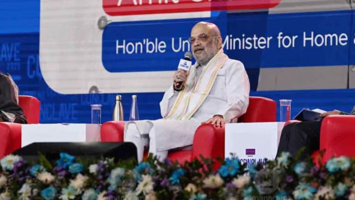 Home Minister Amit Shah speaking at the Manorama News Conclave 2025 in Kochi |  Manorama 