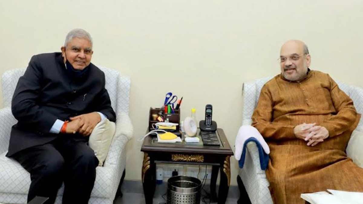 [File] Jagdeep Dhankhar with Amit Shah | PTI