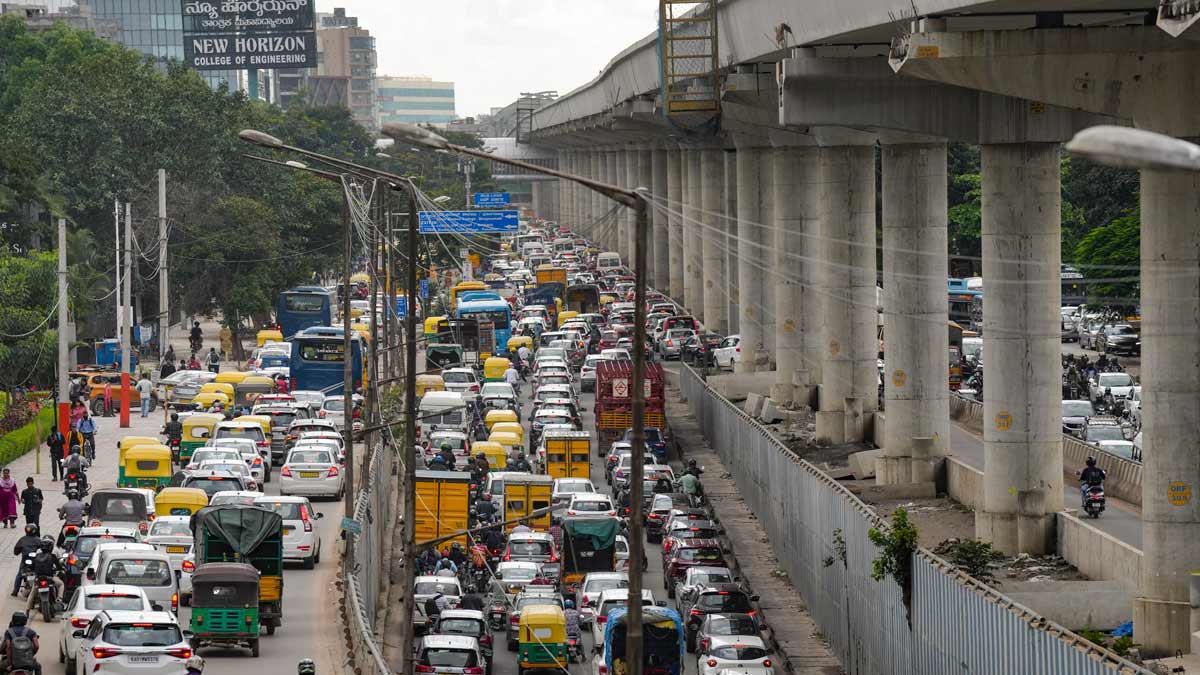 Traffic congestion on the Outer Ring Road, in Bengaluru | PTI