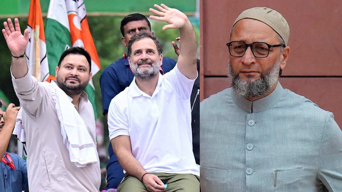 Tejashwi yadav Rahul Gandhi and Asaduddin Owaisi