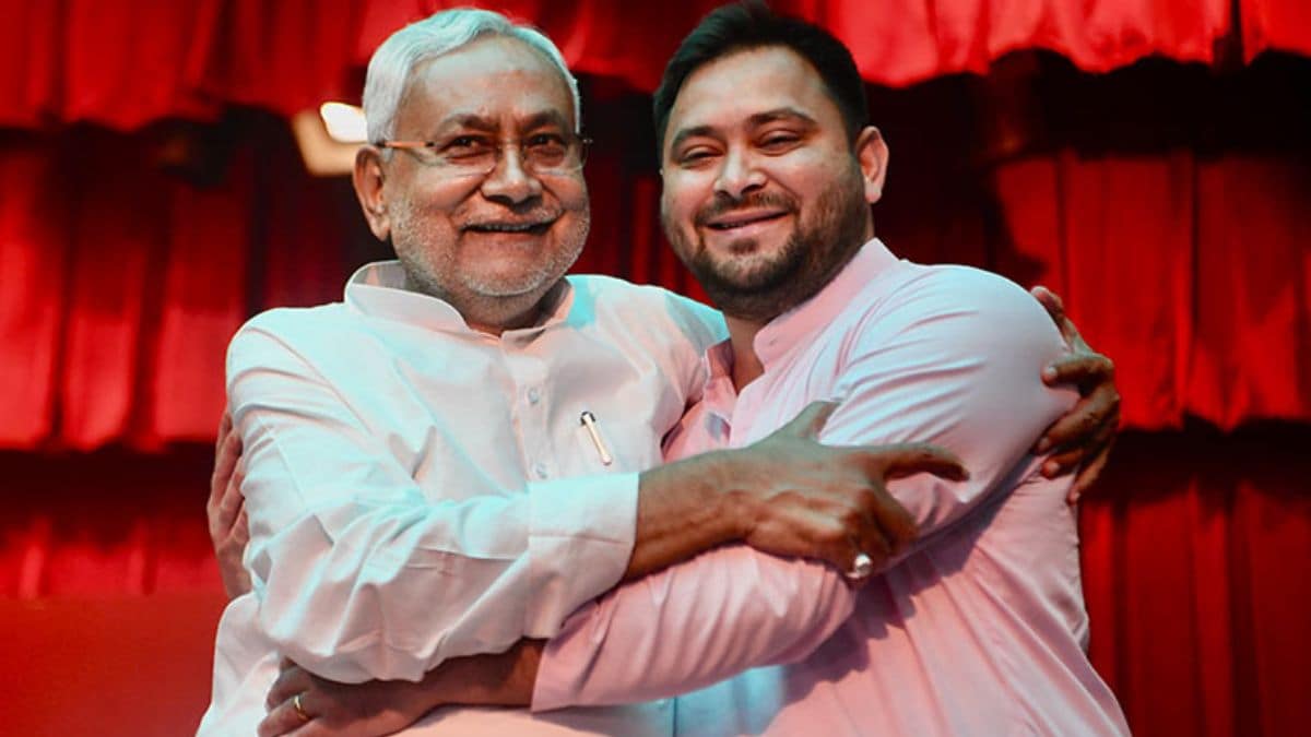 Chief Minister Nitish Kumar with RJD leader Tejashwi Yadav | X 