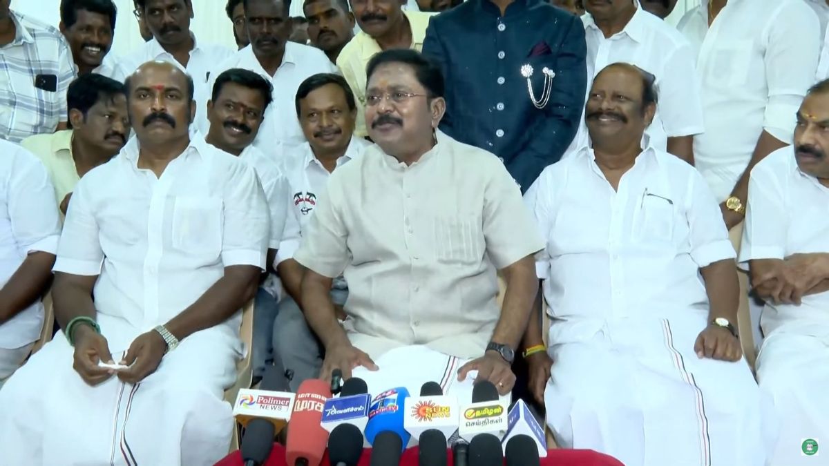  AMMK General Secretary TTV Dinakaran announcing exit from NDA in Tamil Nadu | X 