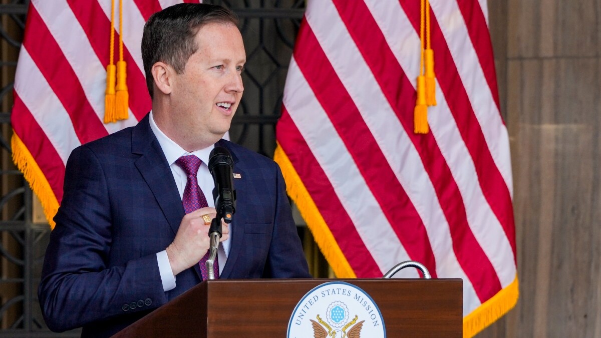 Newly appointed United States Ambassador to India Sergio Gor addresses the media upon his arrival at the US Embassy in New Delhi | PTI