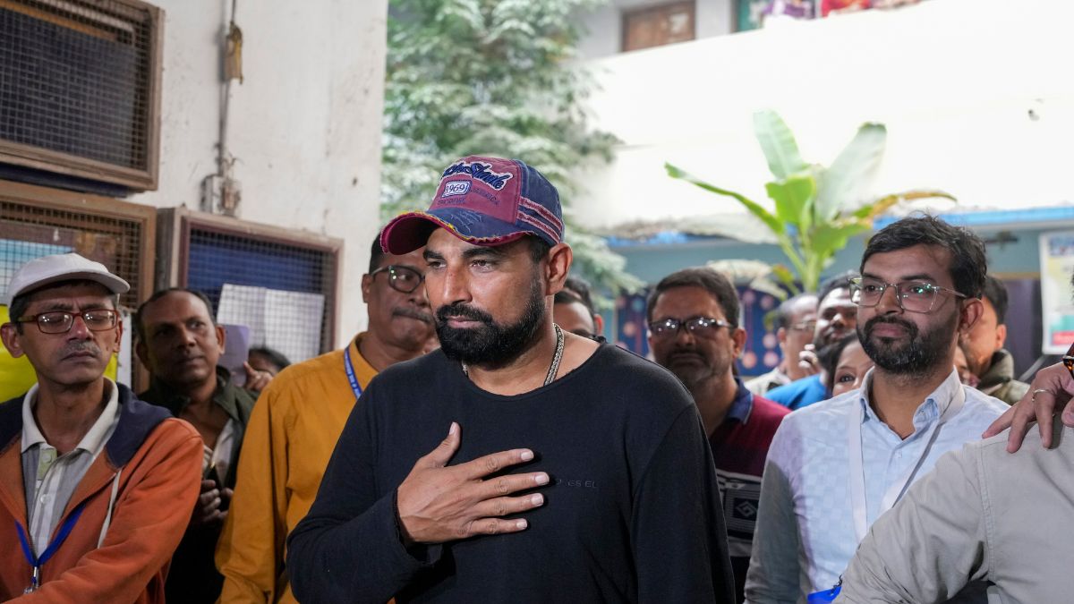 Kolkata: Indian cricketer Mohammed Shami speaks with the media after appearing before poll officials for his scheduled hearing under the ongoing special intensive revision (SIR) of electoral rolls, in Kolkata, Tuesday, Jan. 20, 2026. The enumeration form filled up by Shami had discrepancies in some places, because of which he was summoned for the hearing. (PTI Photo/Swapan Mahapatra)