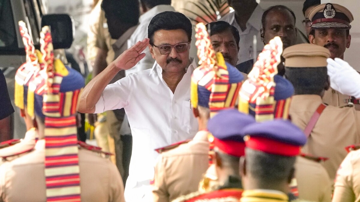 Tamil Nadu Chief Minister MK Stalin being accorded a Guard of Honour on the first day of a session of the state Assembly in Chennai | PTI