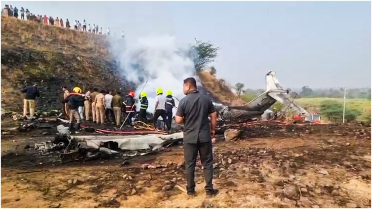 Rescue work underway after an aircraft carrying Maharashtra Deputy Chief Minister Ajit Pawar crashed during landing | PTI