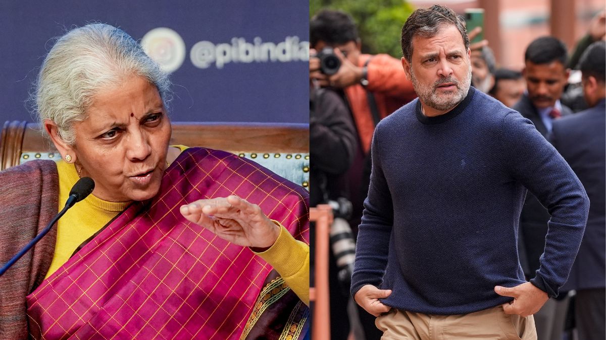 (L) FM Nirmala Sitharaman, (R) Opposition leader Rahul Gandhi | PTI