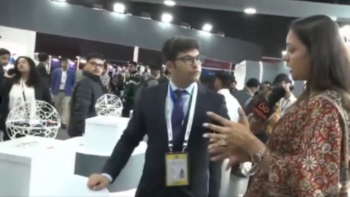 Galgotias University professor Neha Singh claims the soccer drone's end-to-end engineering to its application have been developed in the varsity while reports have revealed that the product was originally from South Korea | X