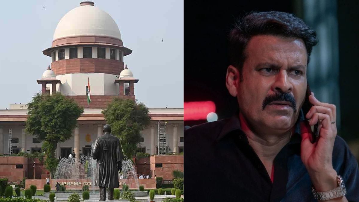 (L) Supreme Court, (R) A still from the 'Ghooskhor Pandat' movie by Neeraj Pandey 