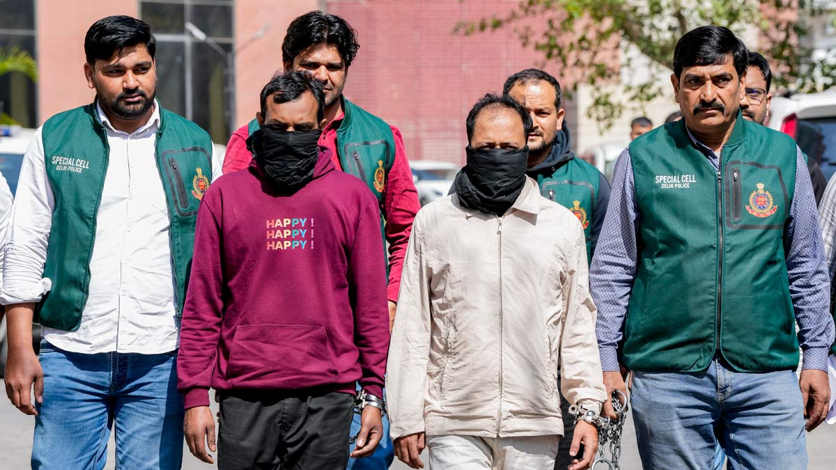 Suspects who were nabbed for allegedly plotting a major terror conspiracy at the behest of Pakistan's ISI and Bangladesh-based extremist organisations in New Delhi | PTI