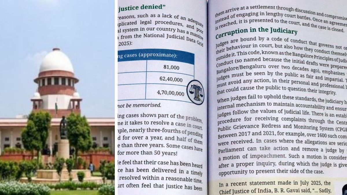 The Supreme Court. (Right) The controversial chapter of Class VIII chapter on corruption in judiciary | X 