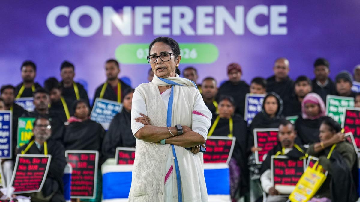 West Bengal Chief Minister Mamata Banerjee during a press conference regarding the ongoing Special Intensive Revision (SIR) of electoral rolls, in New Delhi | PTI