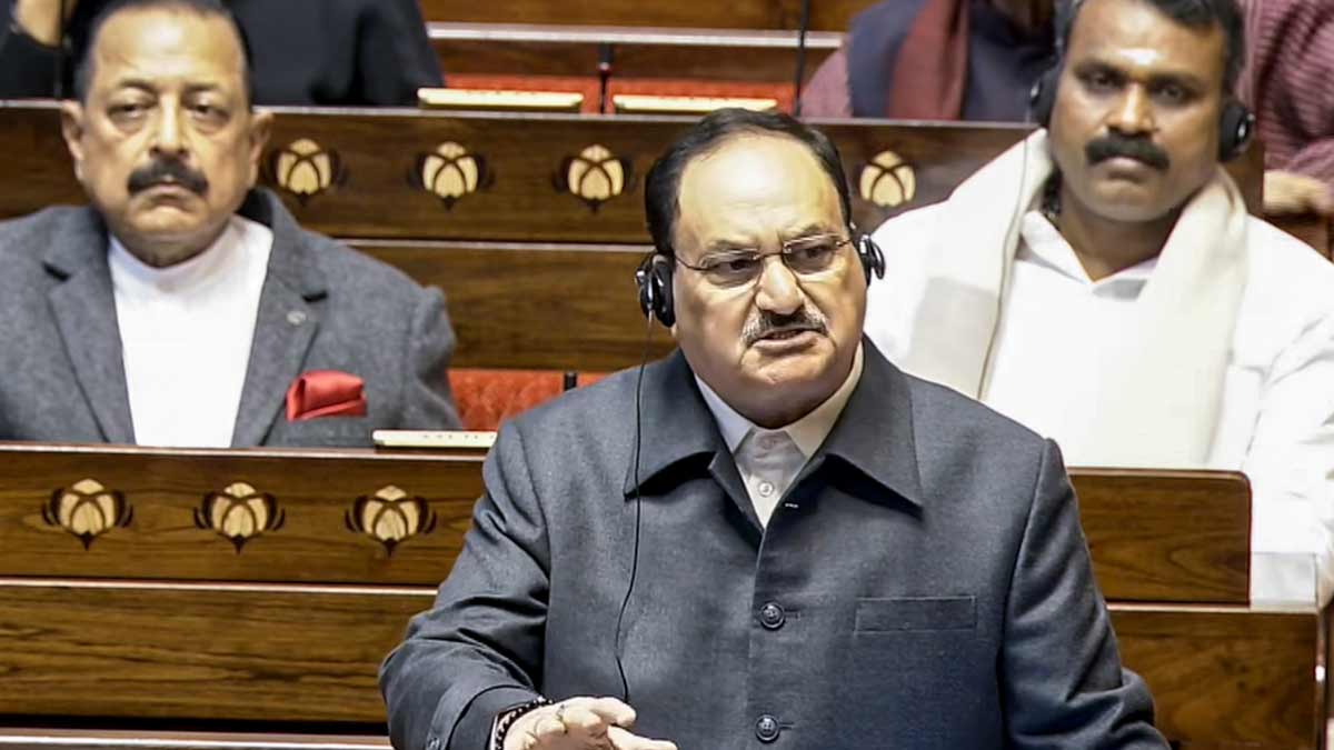 Union Minister J.P. Nadda speaks in Rajya Sabha | PTI