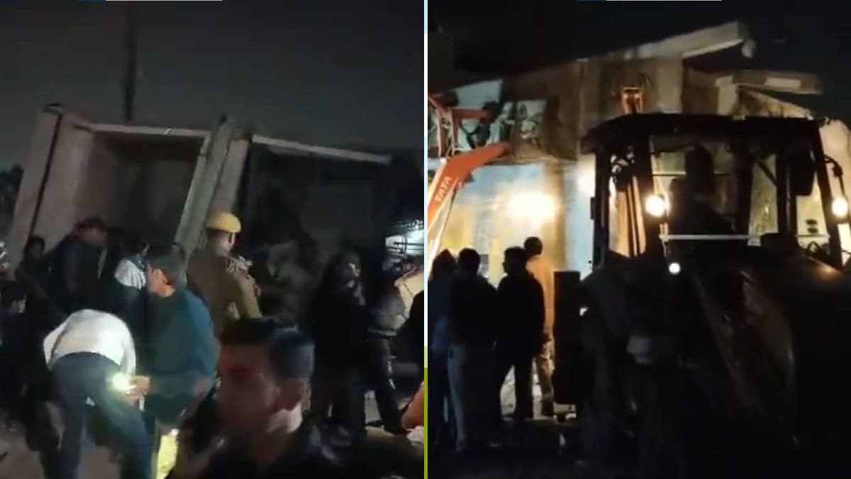 Visuals from the crash site of the three-storey building in the Talwandi area of Rajasthan's Kota | X