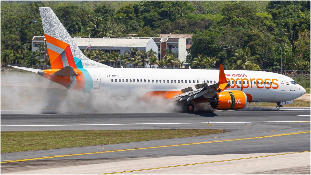 This image is widely shared on social media as that of the Air India Express aircraft post the hard landing | X